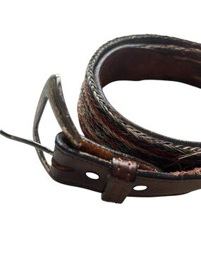 Authentic USA made Braided Horse Hair with Leather Belt men's size 34 western